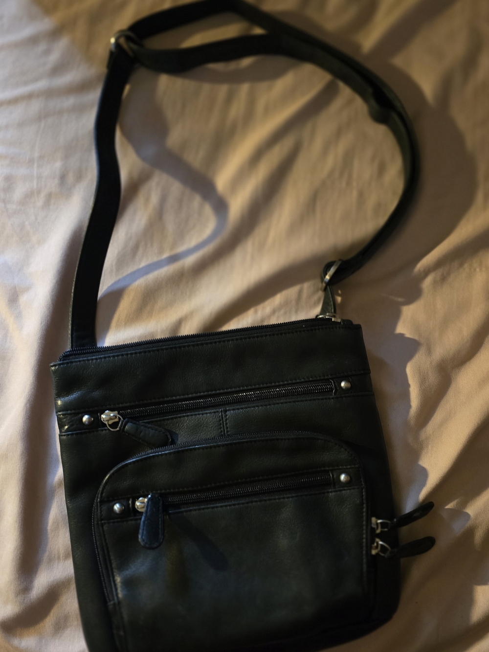 Black Crossbody Shoulder Bag for Men - Sleek Everyday Carry